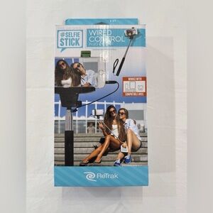 ReTrak Selfie Stick w/ Wired Shutter - Extendable Phone Holder for Photos/Videos